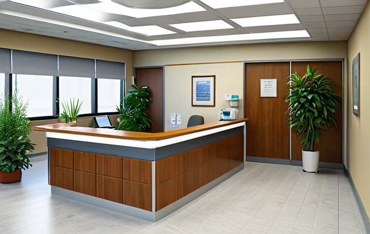 병원 건축 설계 가이드 - Hospital Location**

"A modern hospital building, set slightly outside a small town, surrounded by t...